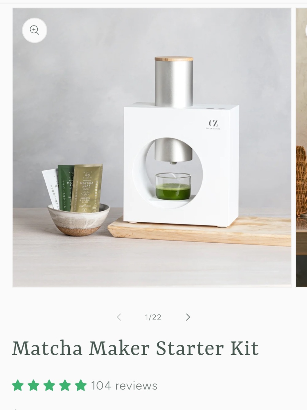 Cuzen Matcha Maker Starter Kit - White ( tea not included ) New in box